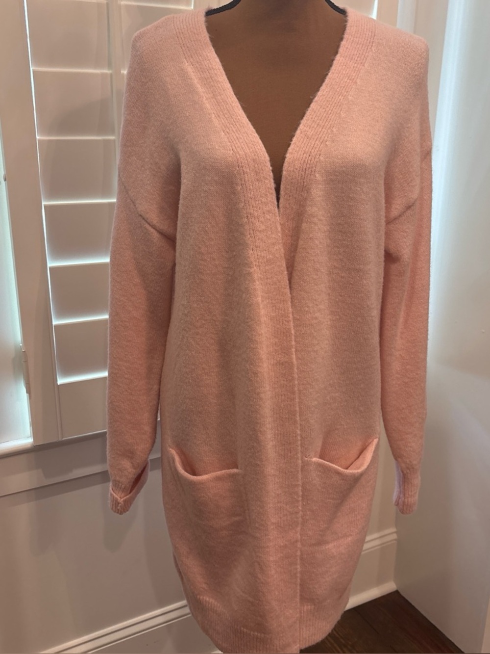 Pink long cardigan